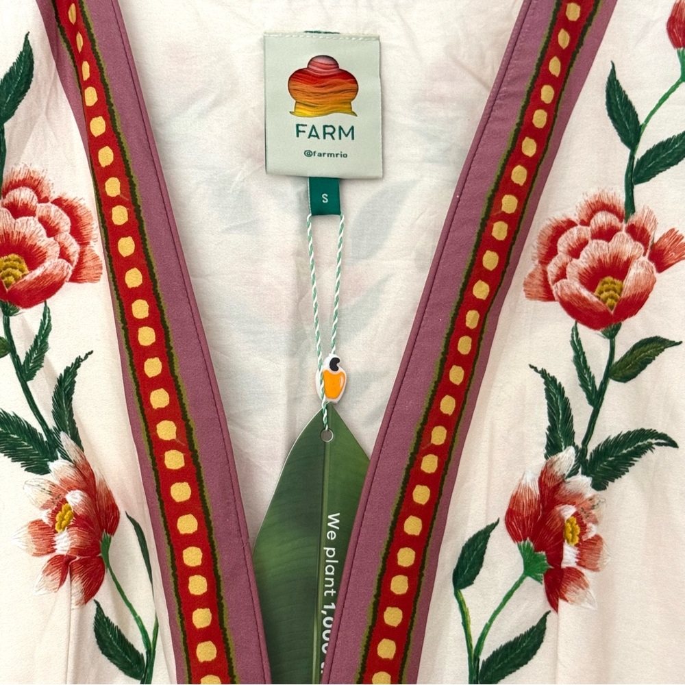 FARM Rio Ainika Floral Print Maxi Dress, Cream/Red, NWT ๐ง๐ท - Picture 15 of 16
